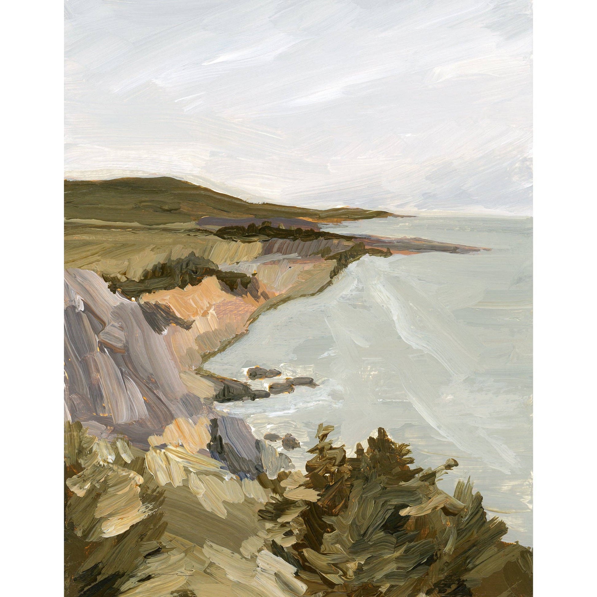 Big Sur Art Print giclée fine art print on matte canvas paper, featuring an original acrylic painting and artist's signature in the lower corner, unframed.