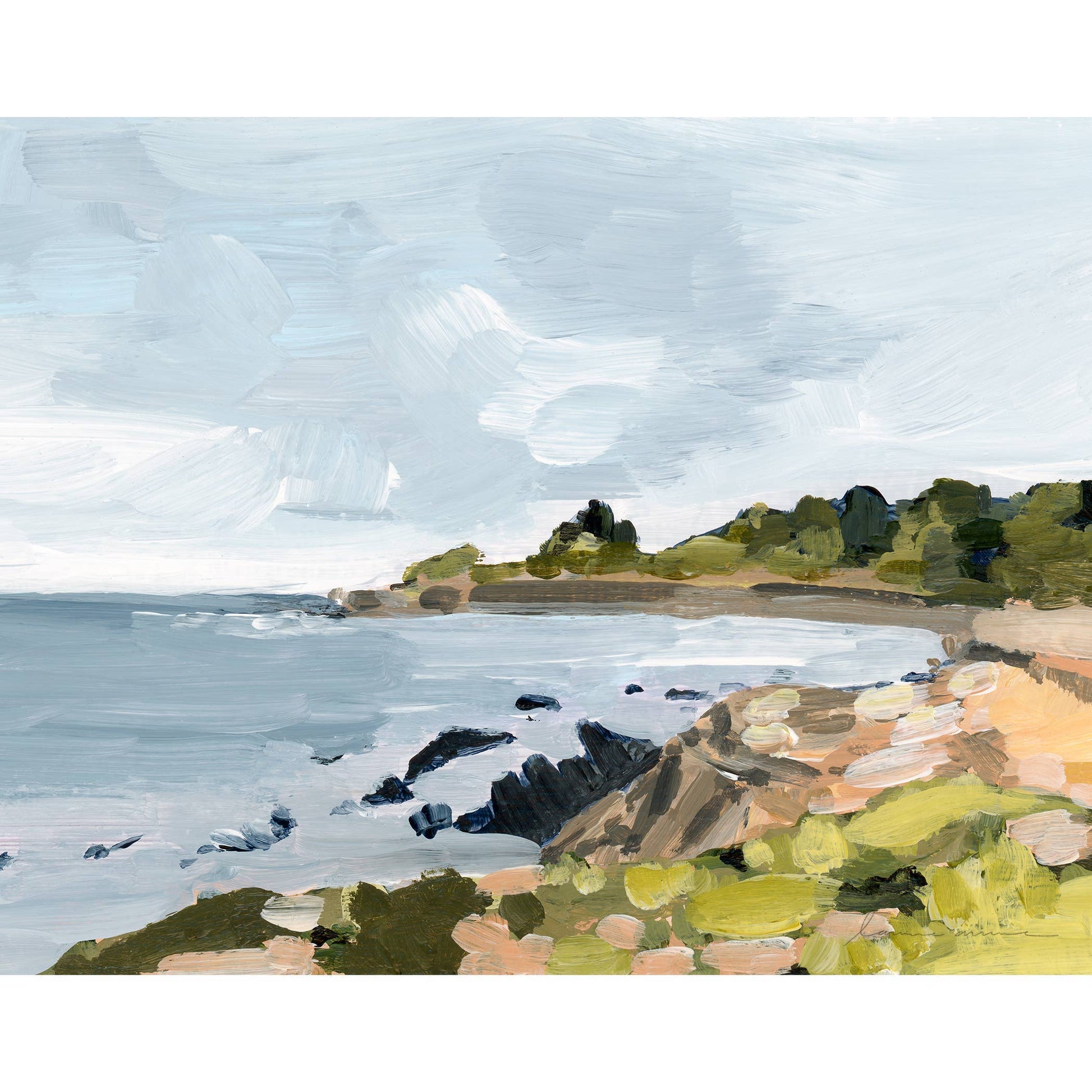 Cambria Art Print giclée fine art print on matte canvas paper, featuring an original acrylic painting and artist's signature in the lower corner. Unframed.