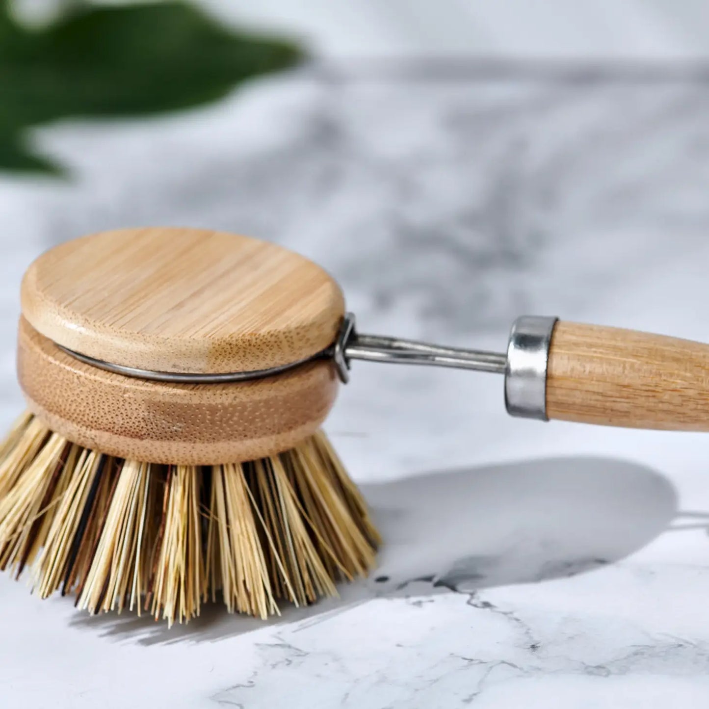 Long Handle Wood & Metal Dish Brush