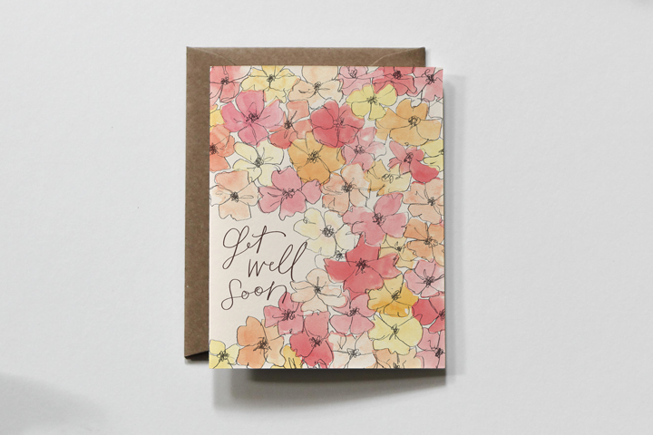 Floral Get Well Soon Greeting Card