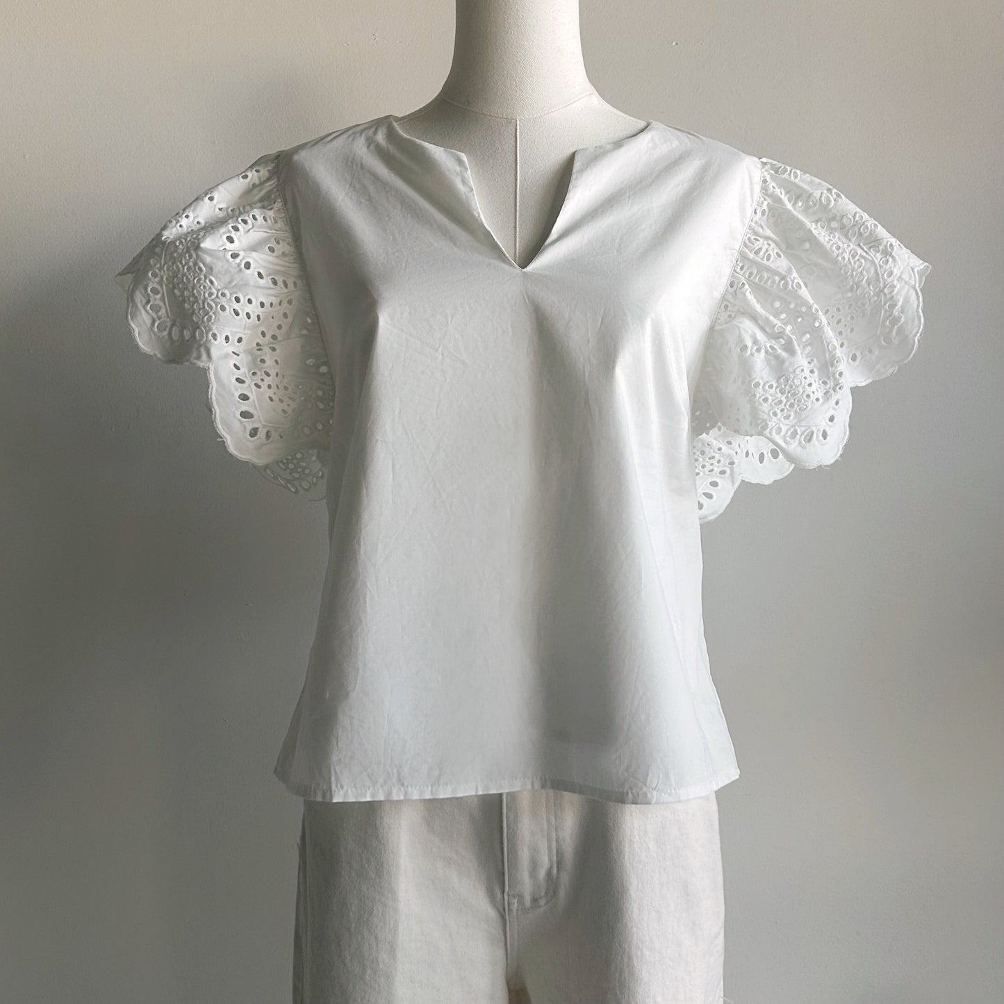 Eyelet Ruffle Top