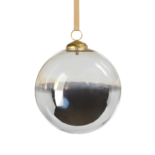 Ombre Luster Ornament featuring a unique glass design with a gold cap, measuring 3.5 inches, perfect for holiday tree displays and festive centerpieces.