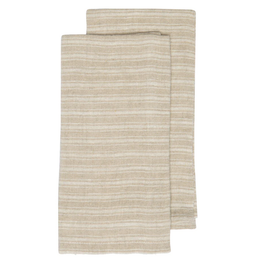 Boat Stripe Linen Kitchen Towel, Natural