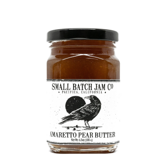 Amaretto Pear Butter Small Batch Jam, Front Side 