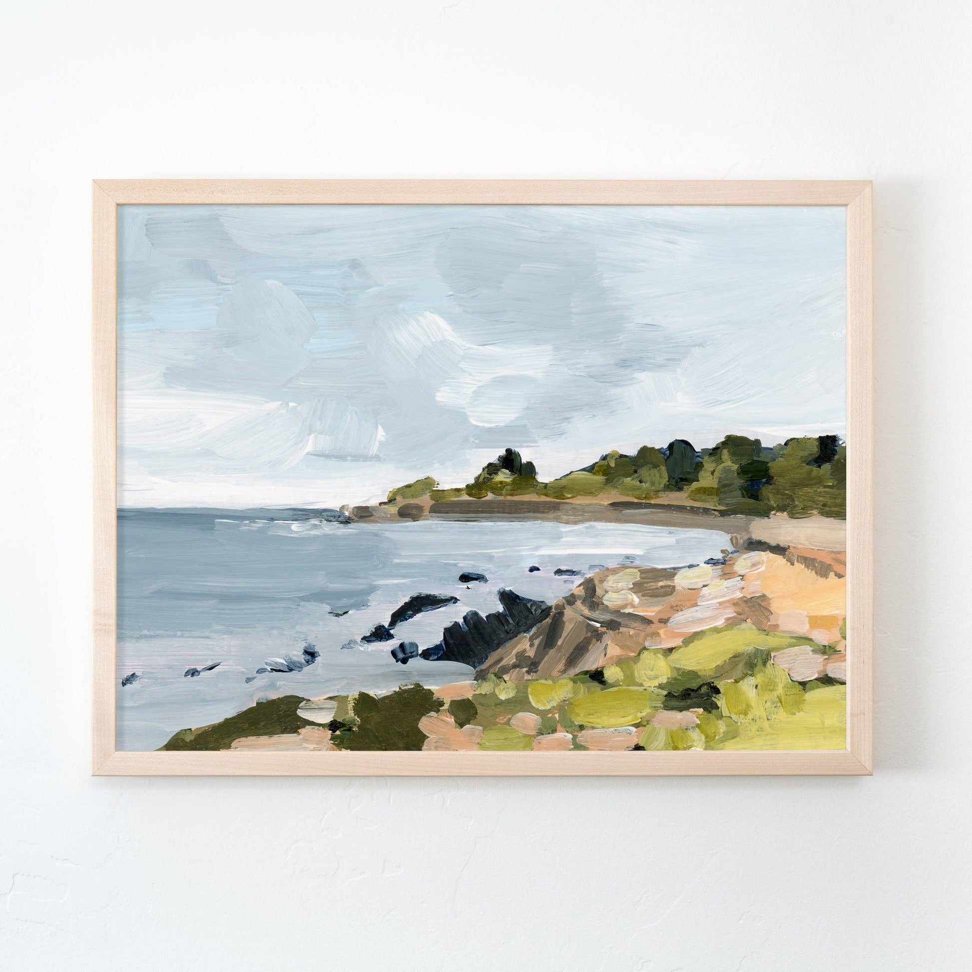 Cambria Art Print giclée fine art print on matte canvas paper, featuring an original acrylic painting and artist's signature in the lower corner. Framed.