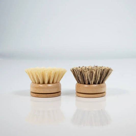 Bamboo Dish Brush Replacement Head made from natural bamboo and sisal fibers, designed for eco-friendly cleaning. 100% biodegradable.