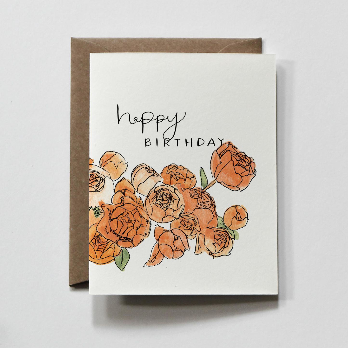 Floral Watercolor Happy Birthday Greeting Card